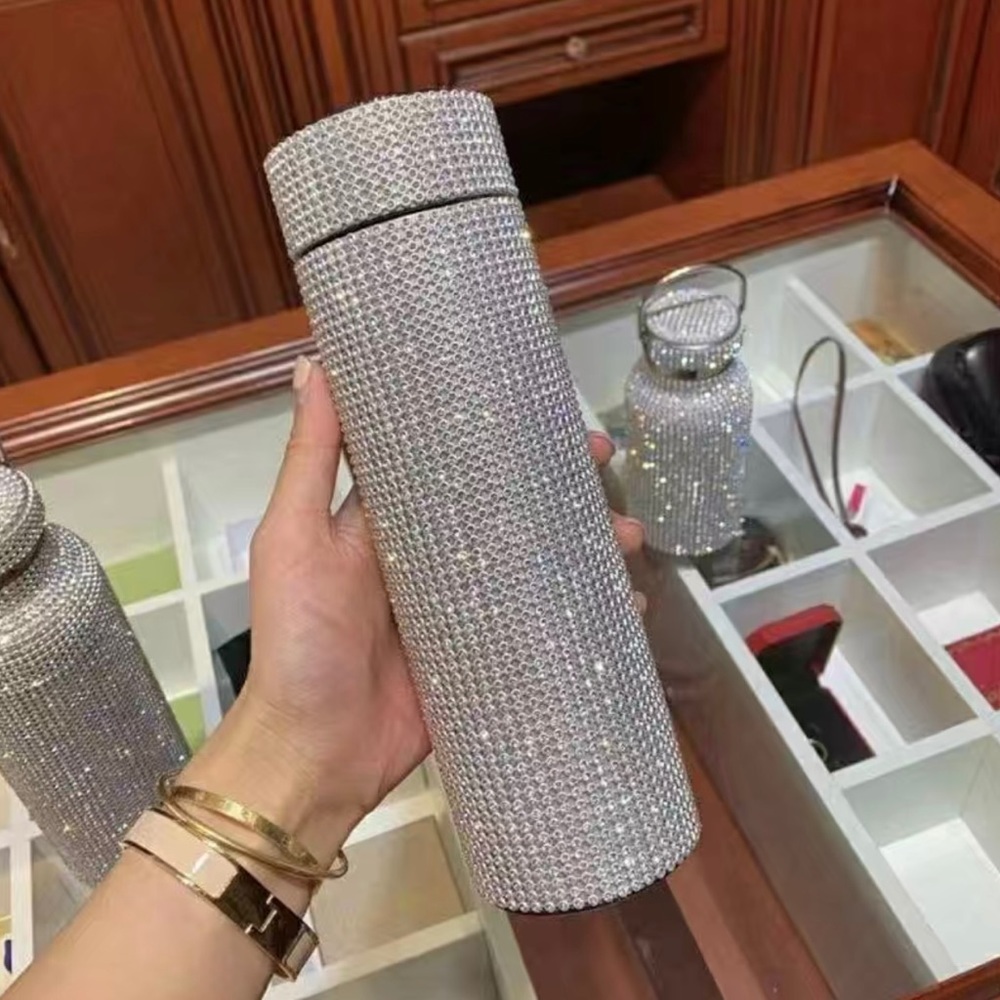 Stainless Steel Diamond Tea Cup With Filter 500ml/16.9oz,